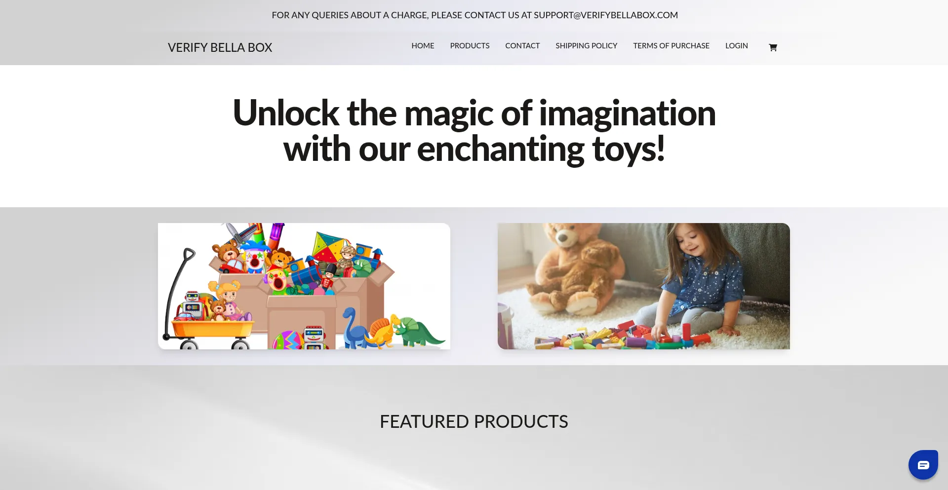 Website screenshot of Verifybellabox.com