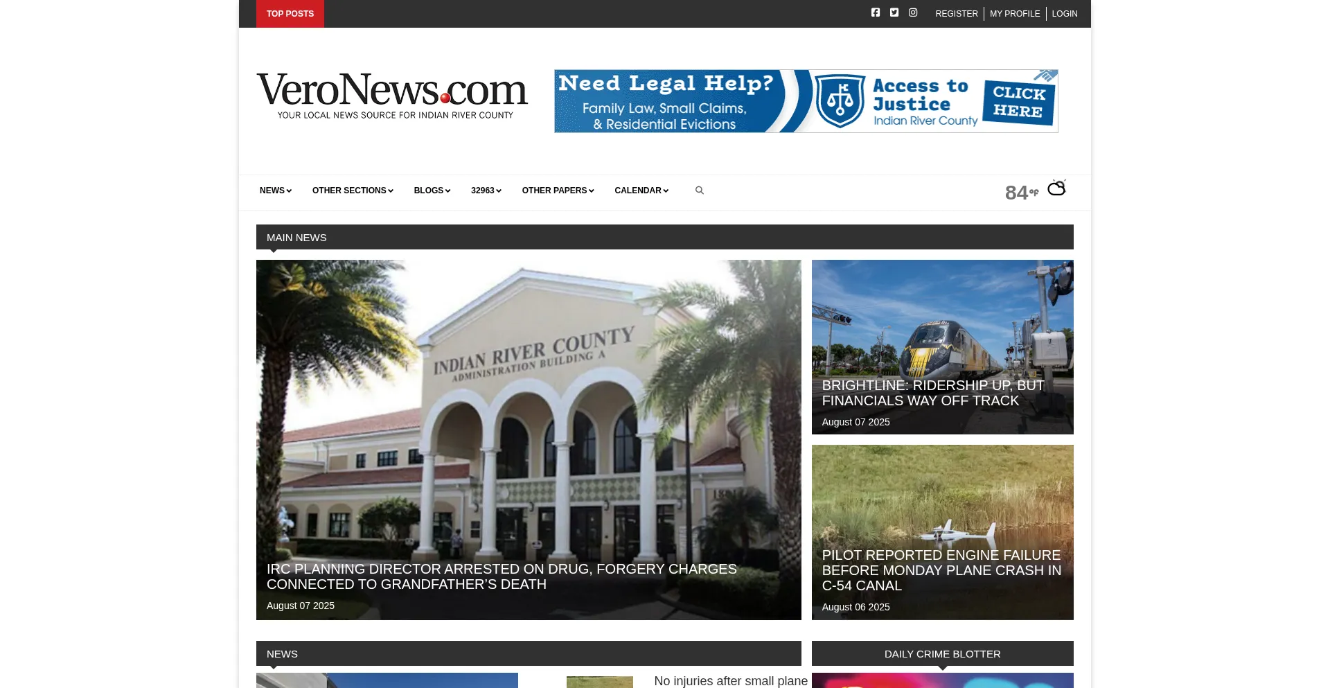 Website screenshot of Veronews.com