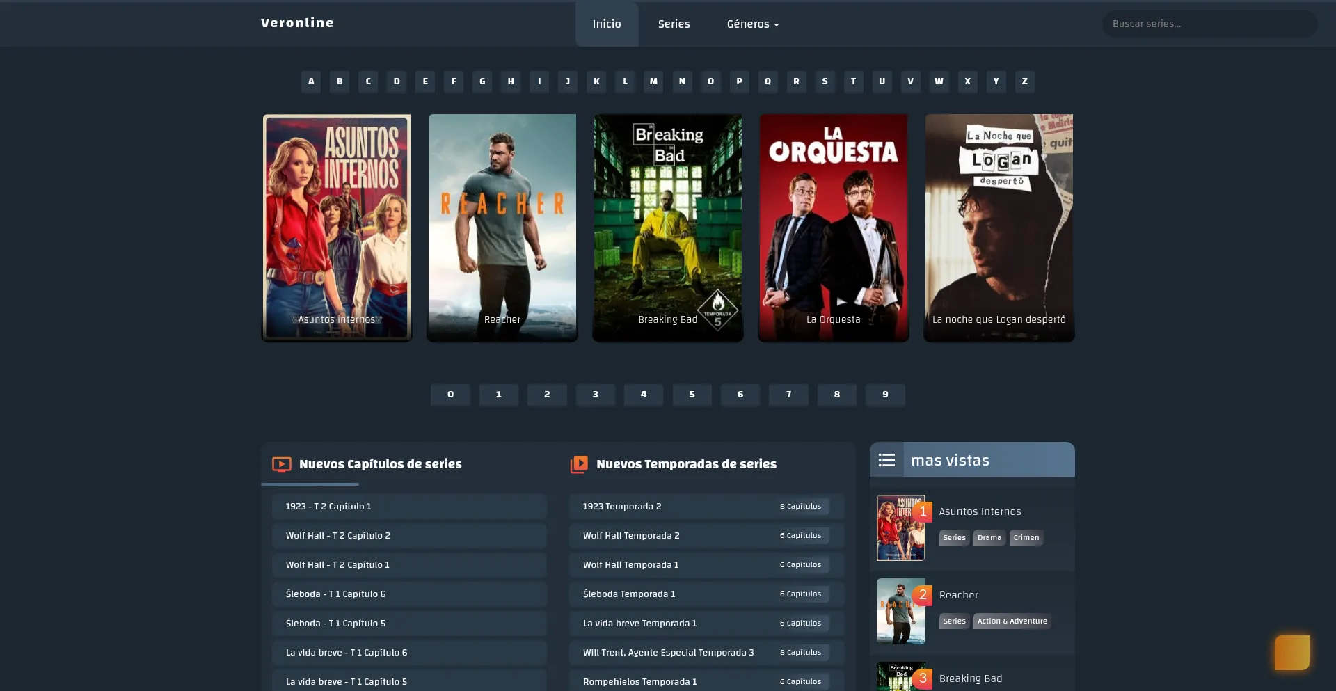 Website screenshot of Veronline.cc
