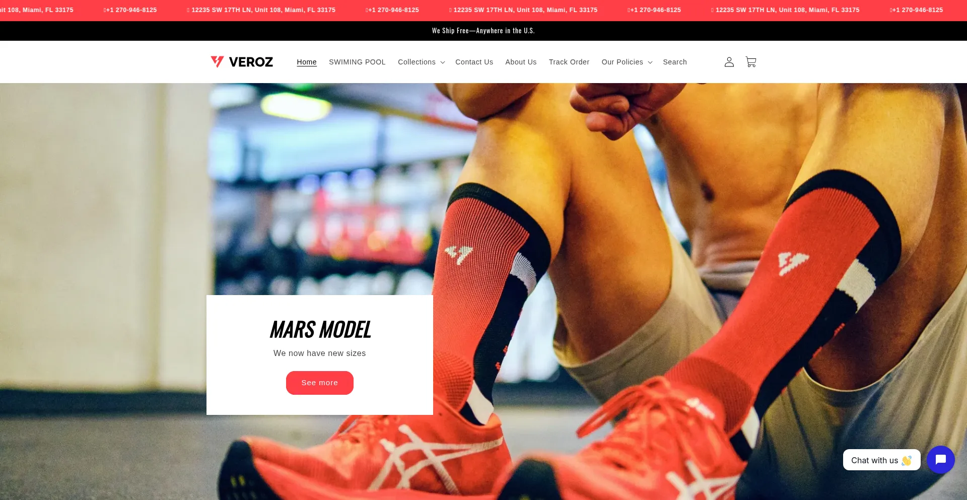 Website screenshot of Veroz.us