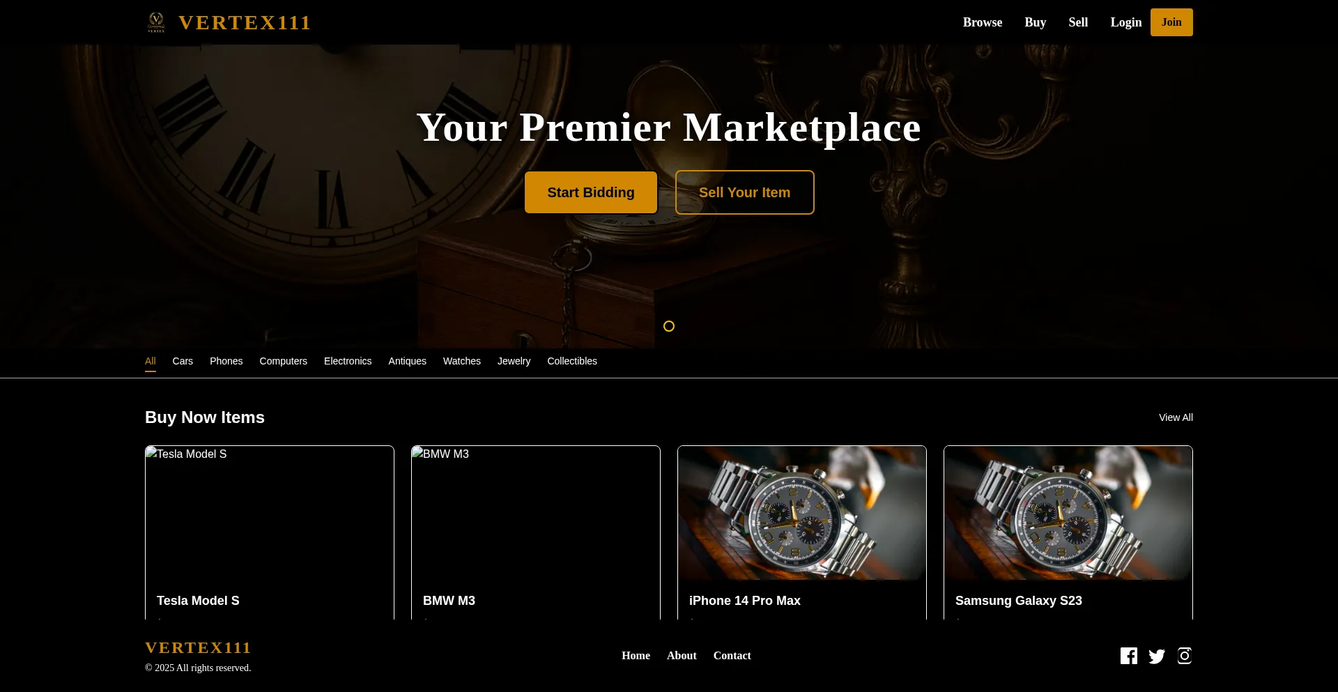 Vertex111.com Screenshot