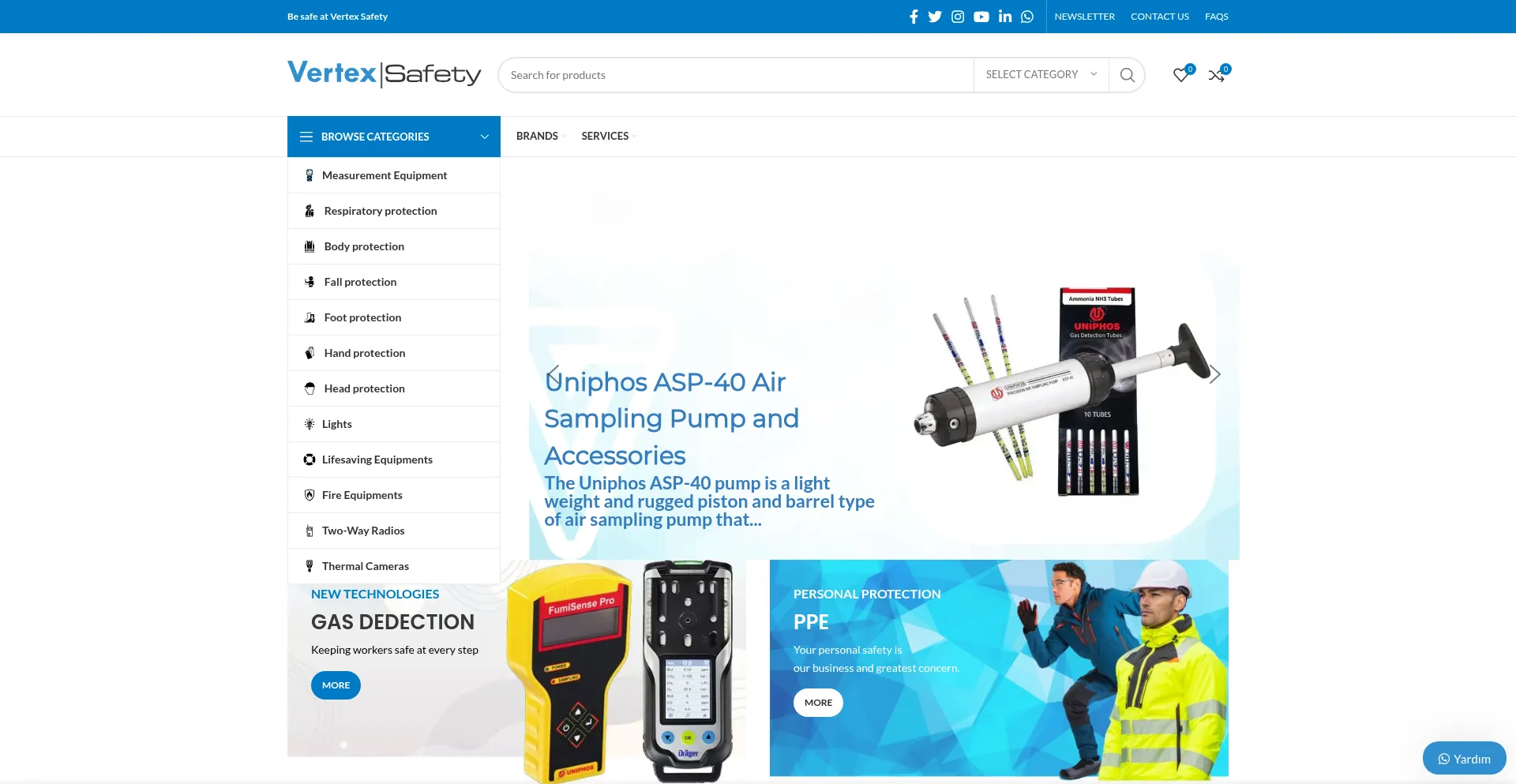 Website screenshot of Vertexsafety.com