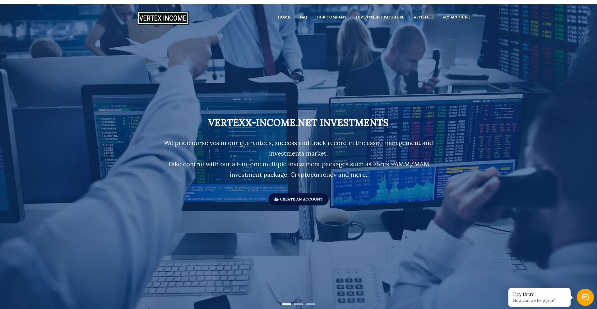 Website screenshot of Vertexx-income.net