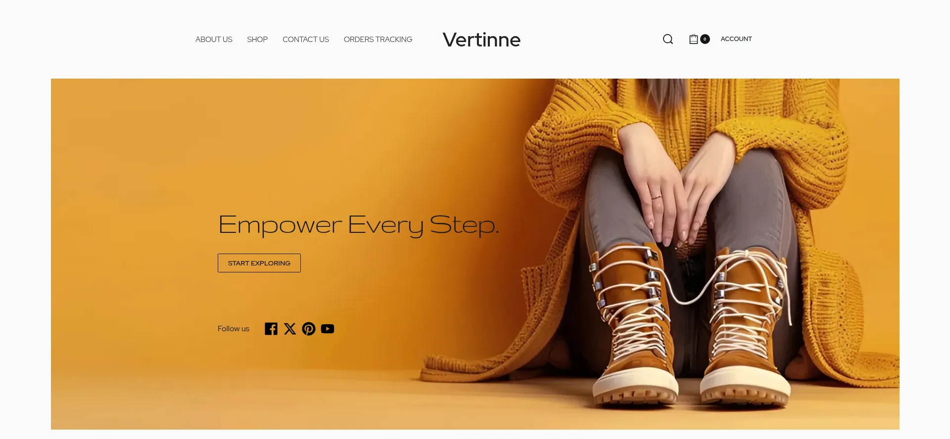 Website screenshot of Vertinne.com