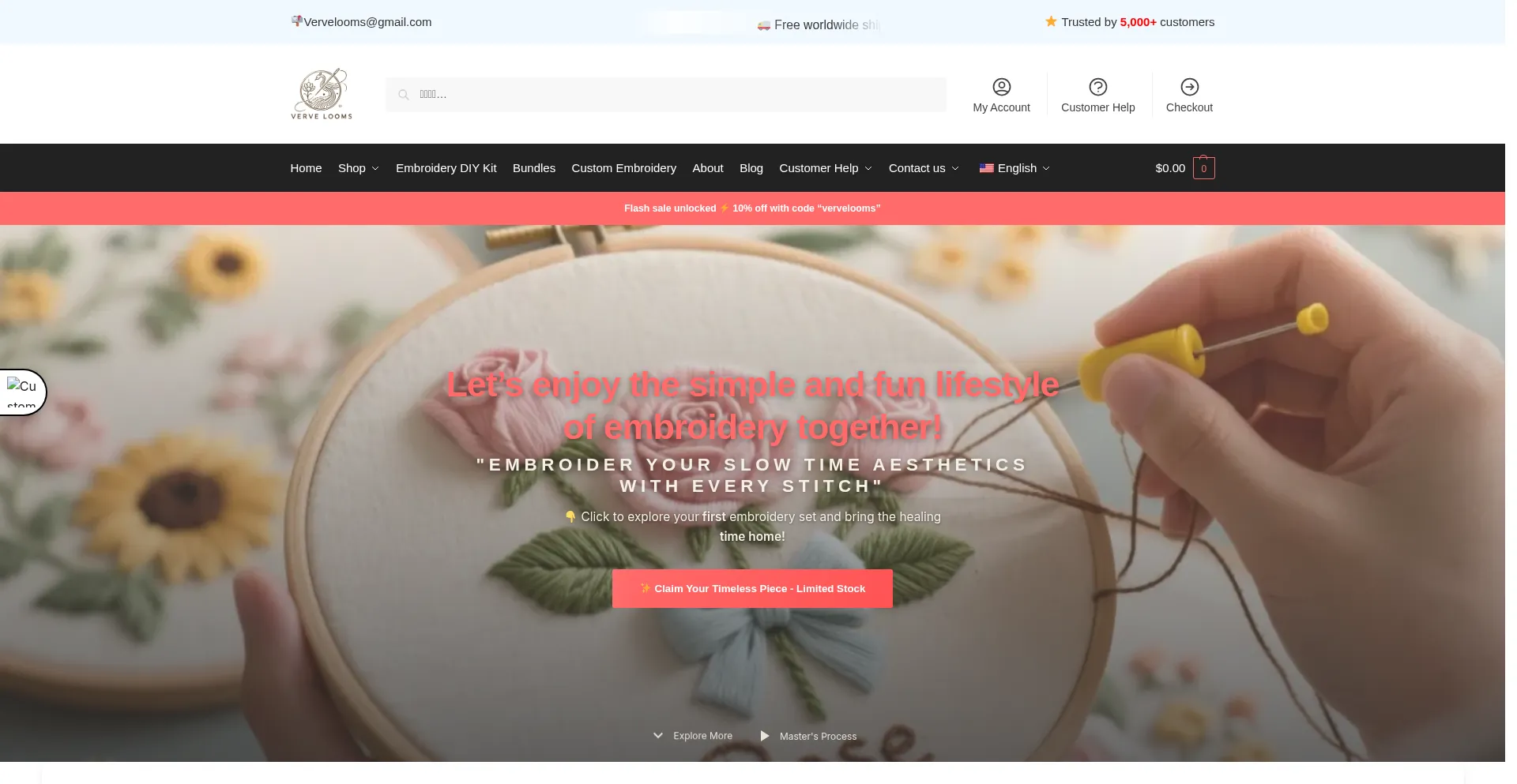 Website screenshot of Vervelooms.com