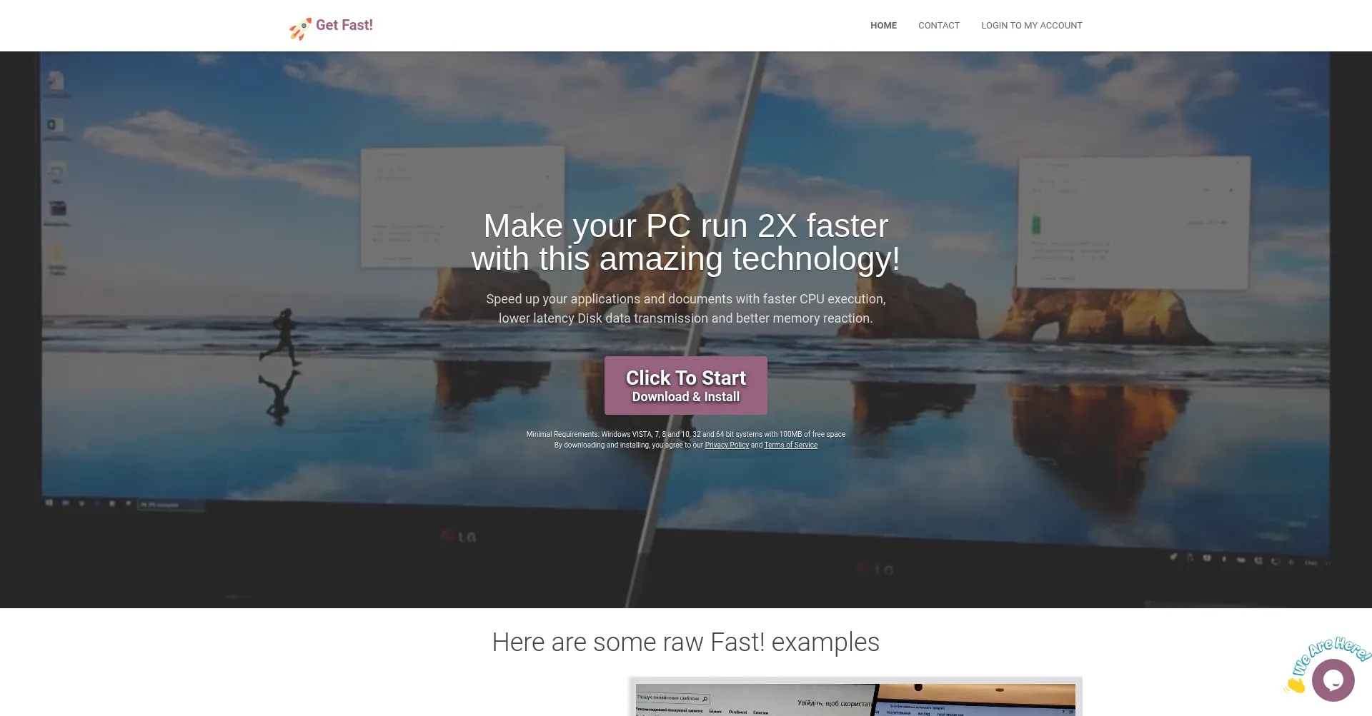 Website screenshot of Veryfast.io