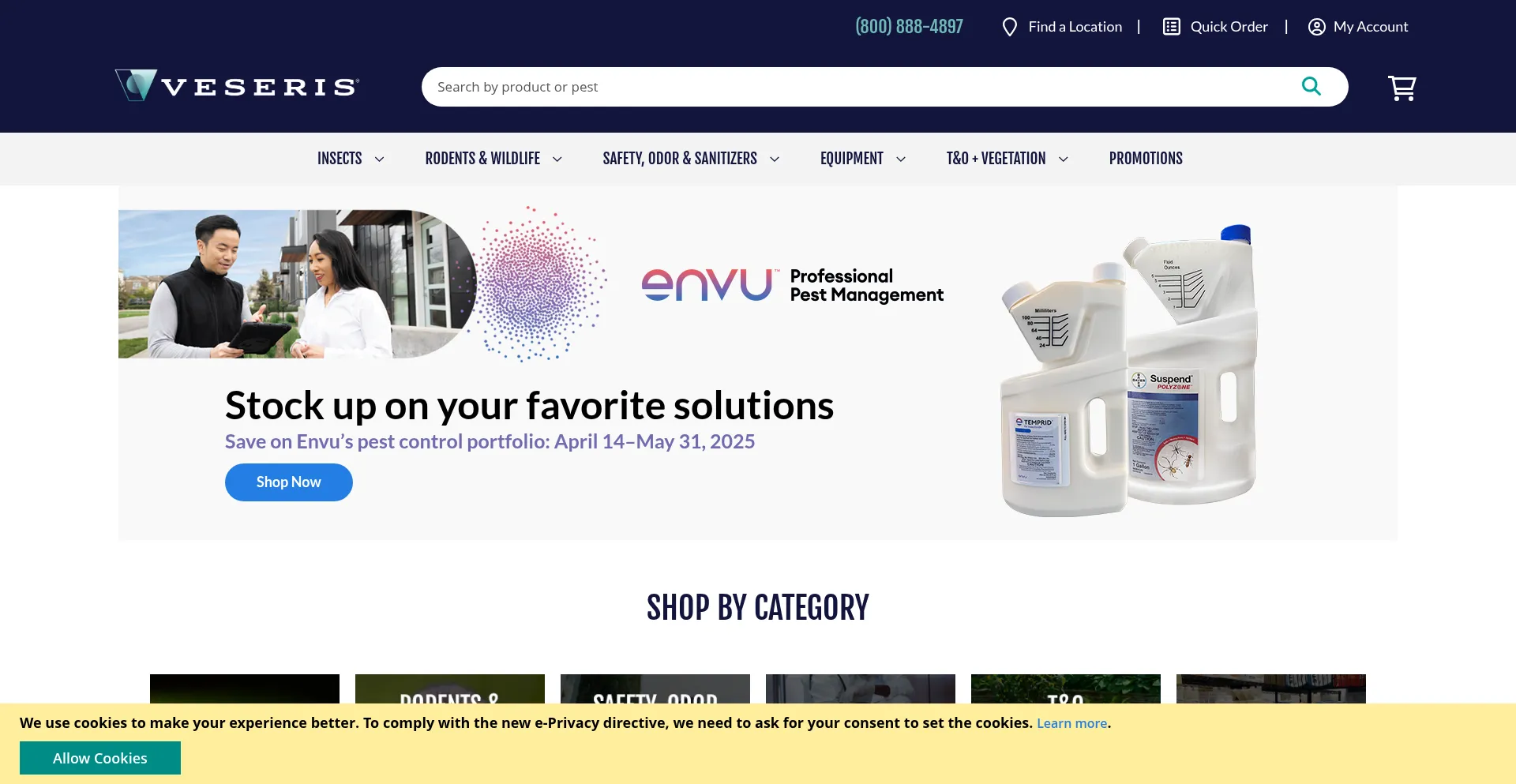 Website screenshot of Veseris.com