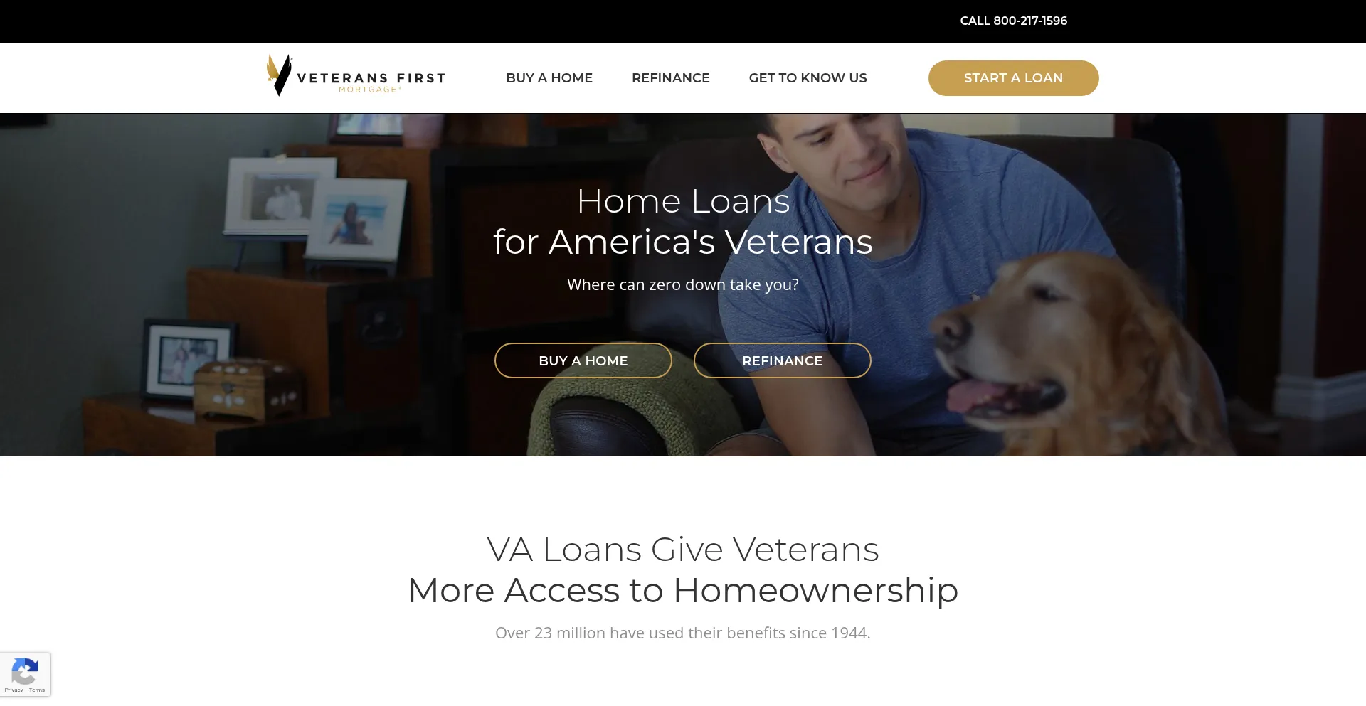 Website screenshot of Veteransfirst.com