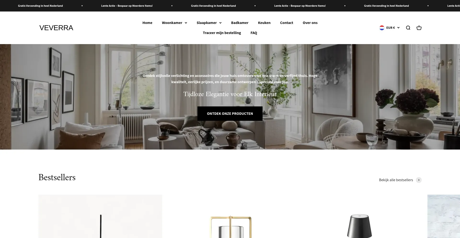 Website screenshot of Veverra.com