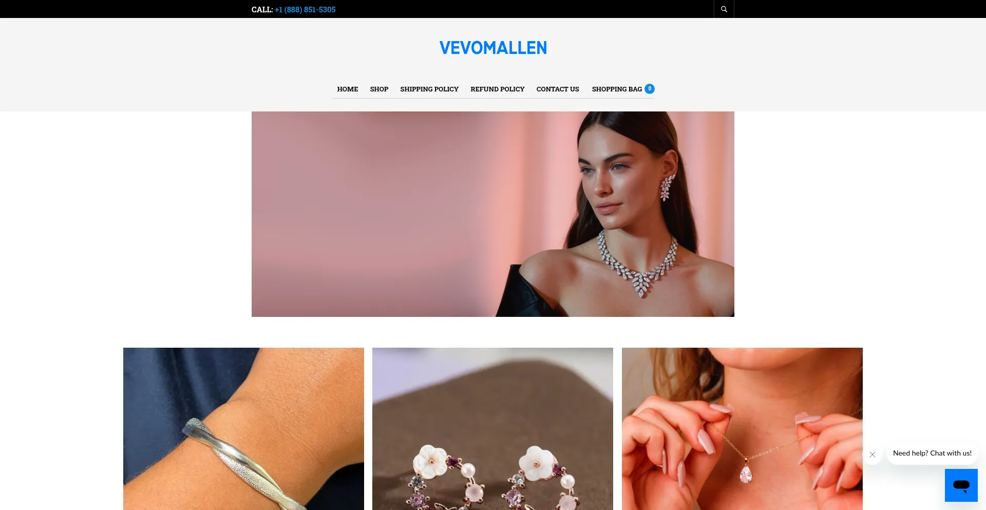 Website screenshot of Vevomallen.com