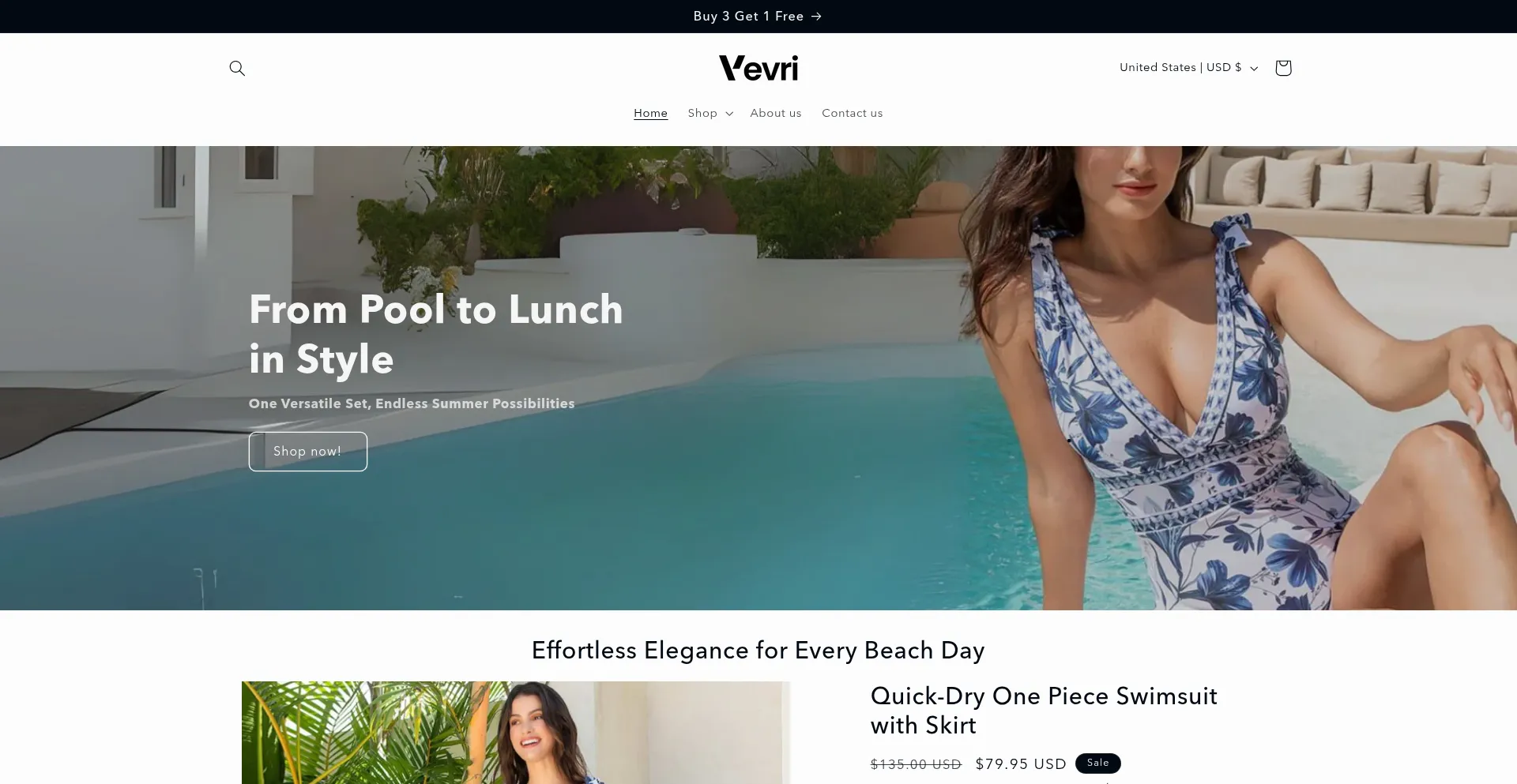 Website screenshot of Vevri.com
