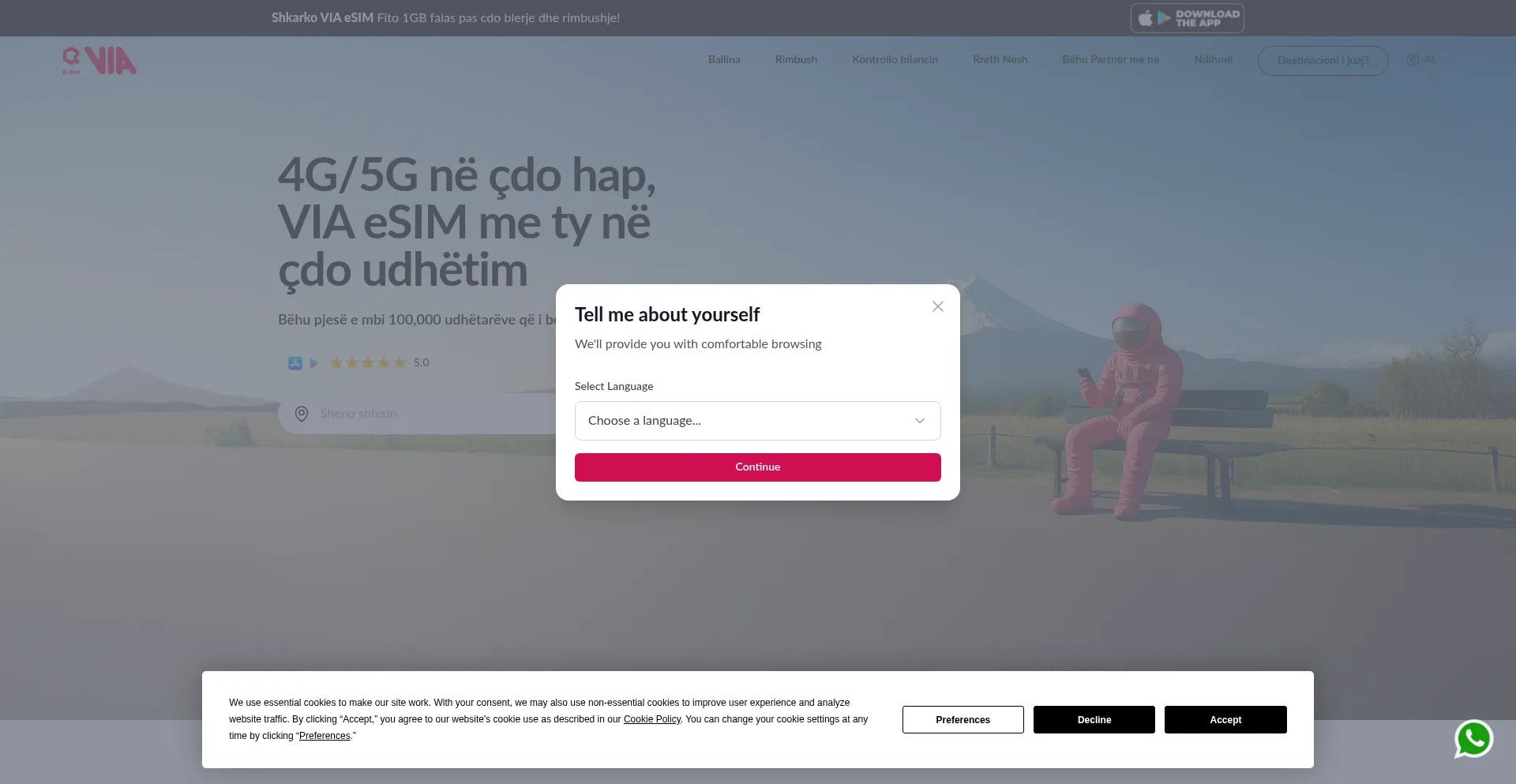 Viaesim.com Screenshot