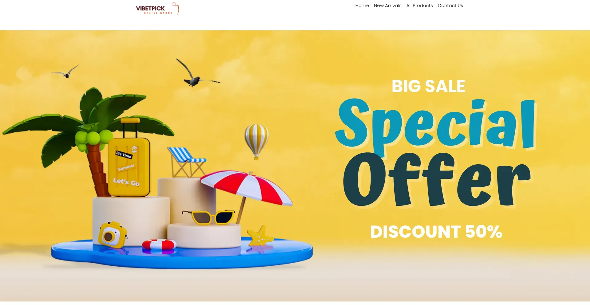 Website screenshot of Vibetpick.com