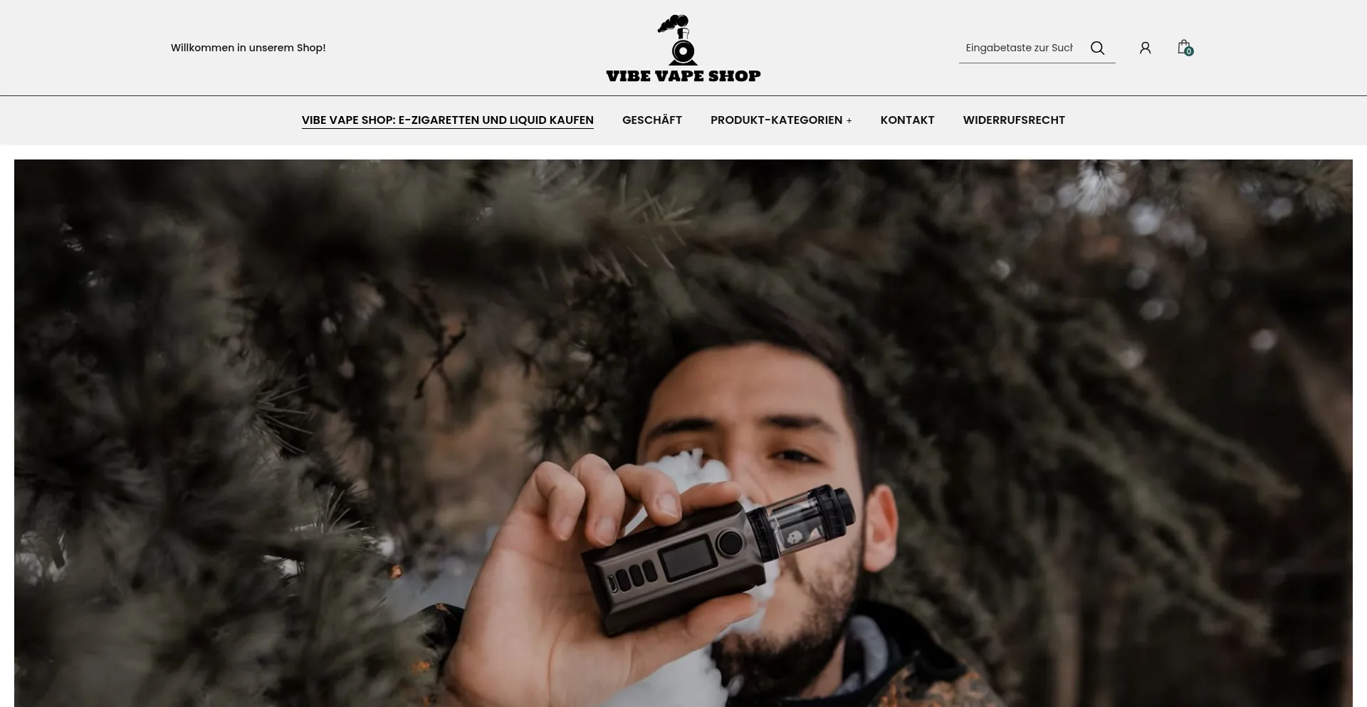 Website screenshot of Vibevapeshop.com