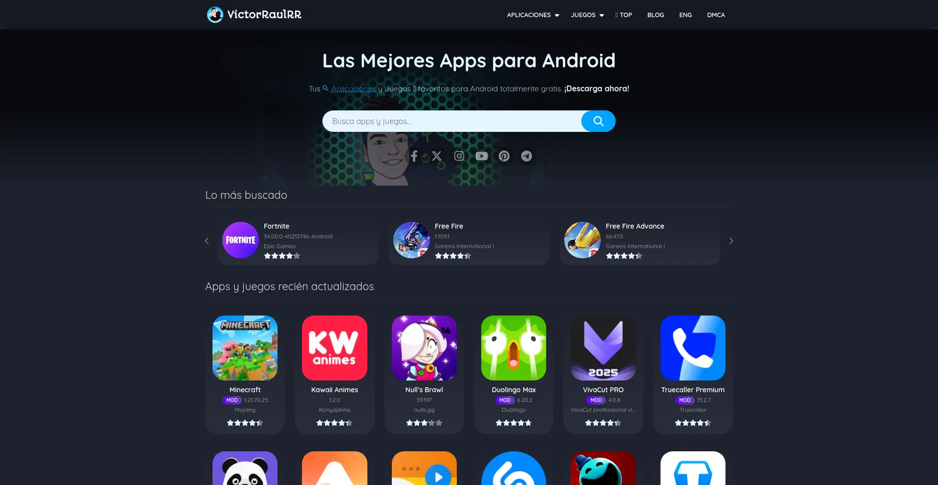 Website screenshot of Victorraulrr.info