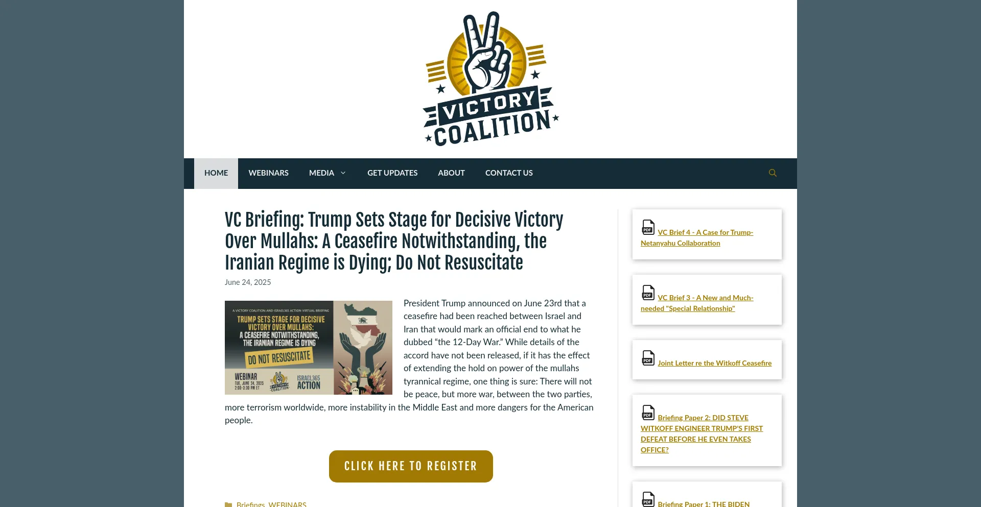 Website screenshot of Victoryco.org