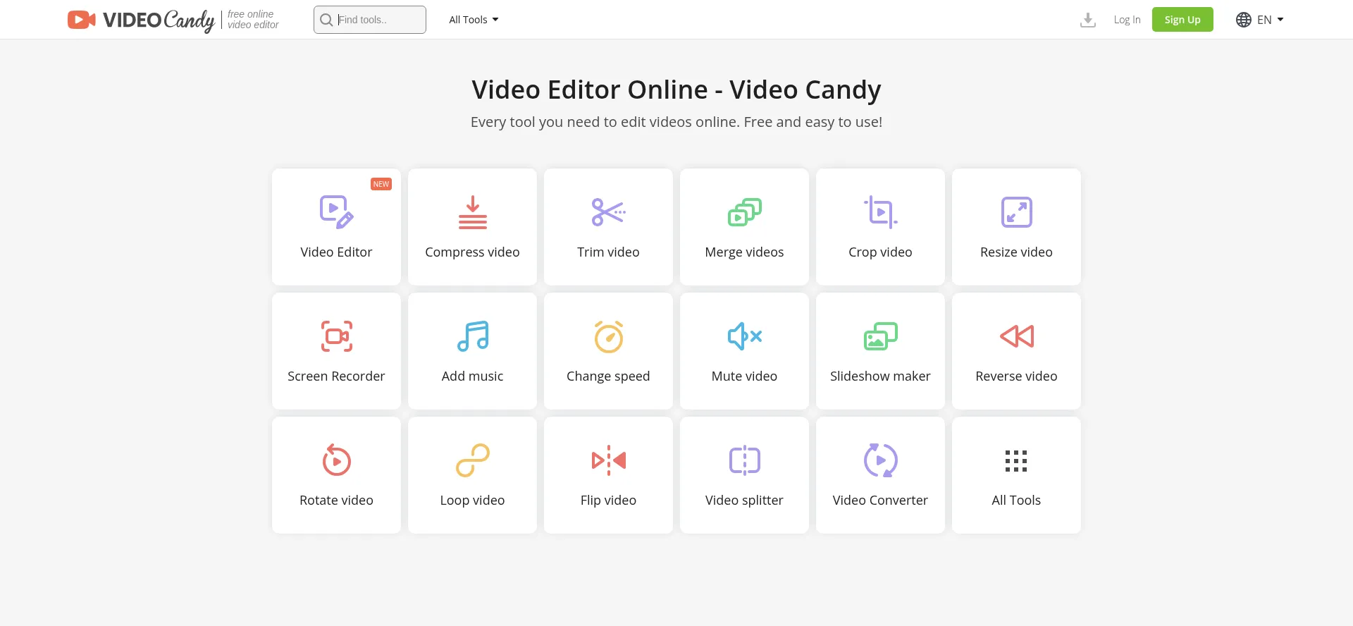 Website screenshot of Videocandy.com