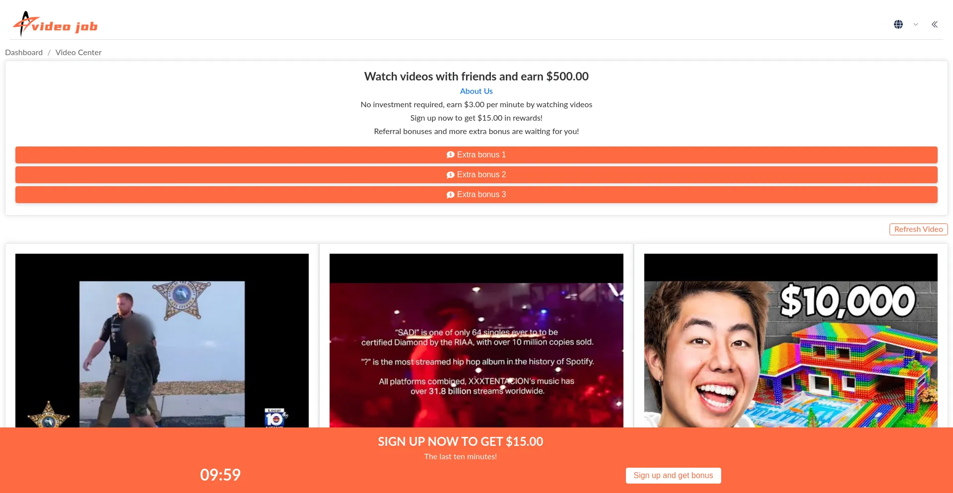 Website screenshot of Videodjrjob.top