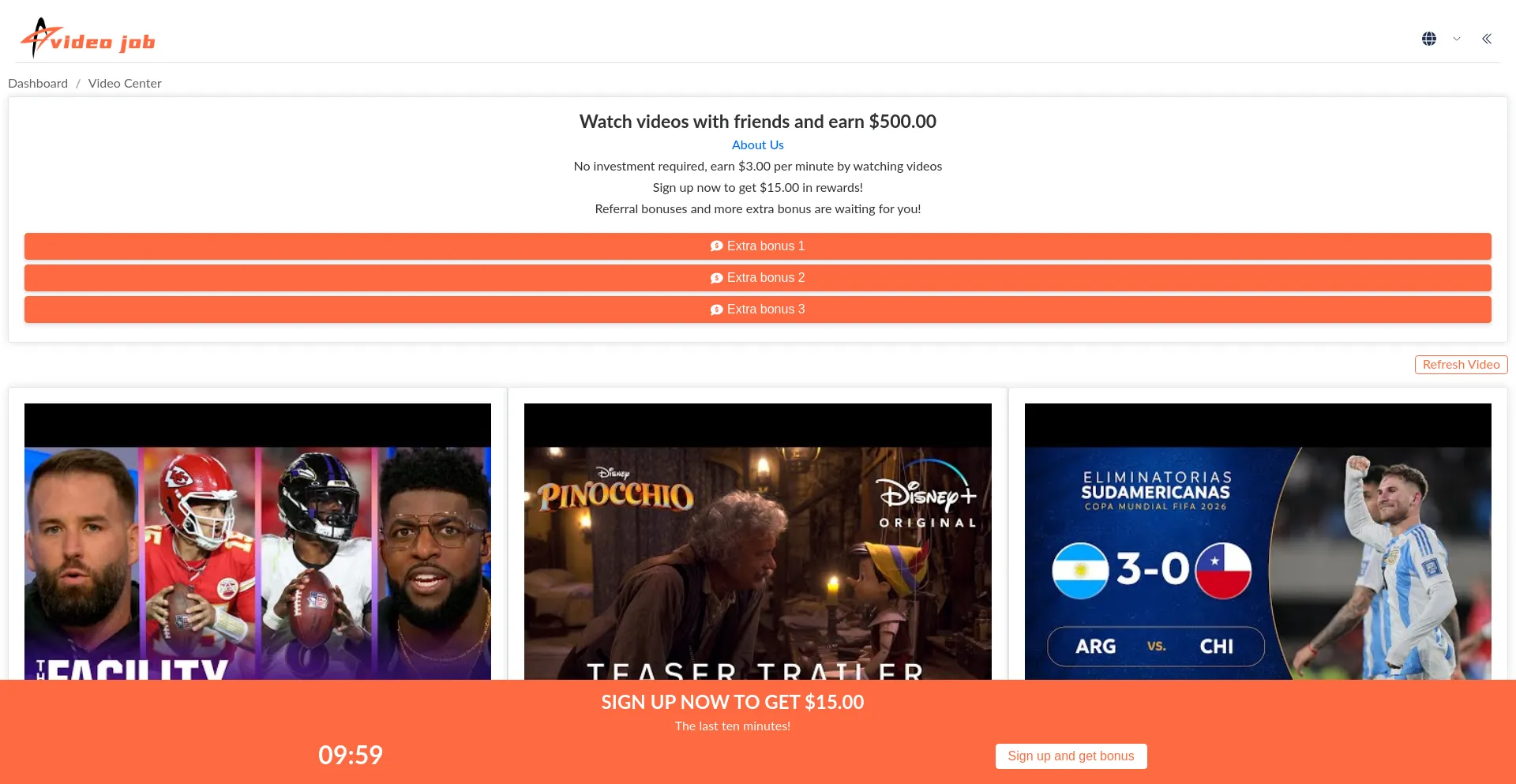 Website screenshot of Videodyejob.top