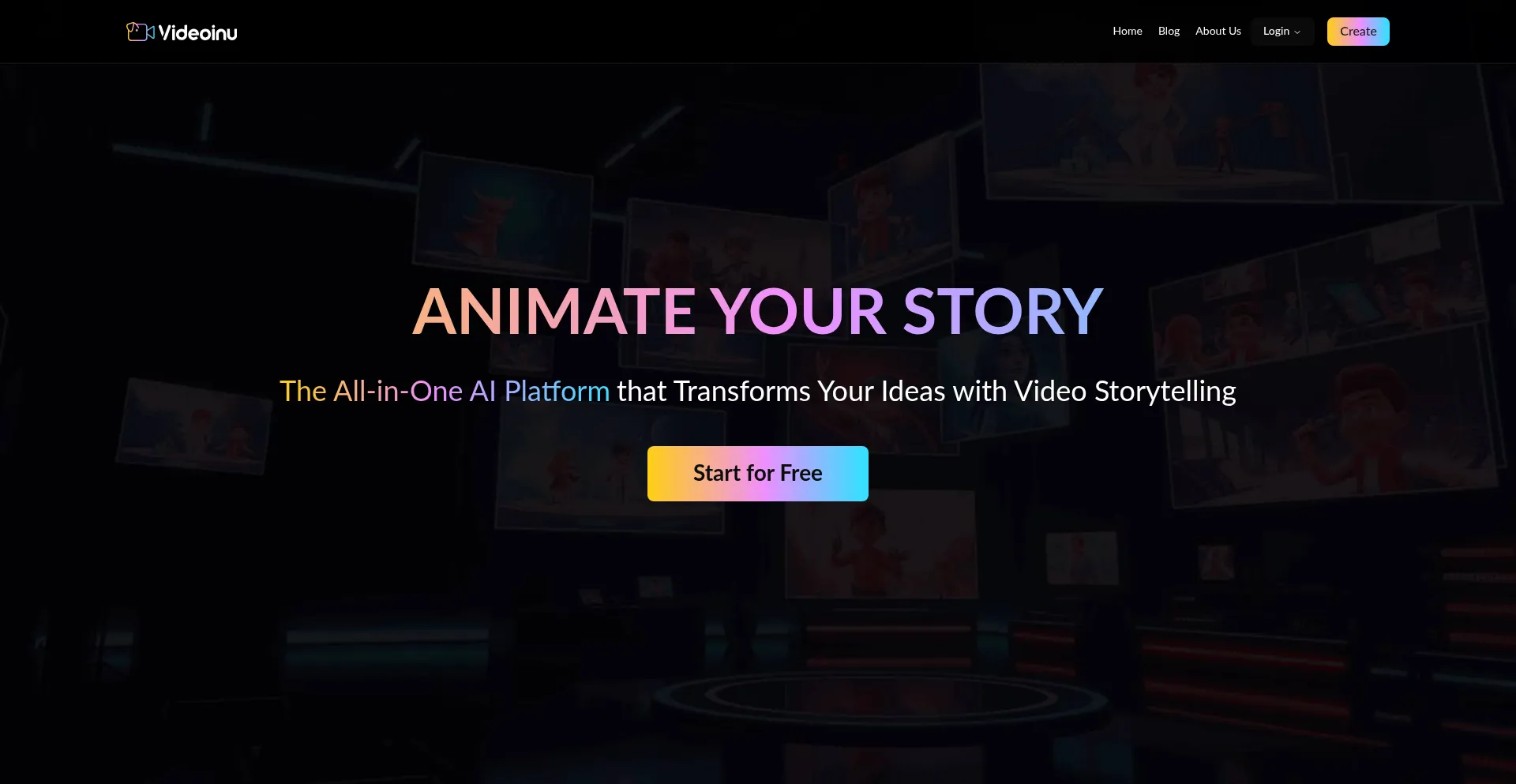 Website screenshot of Videoinu.com