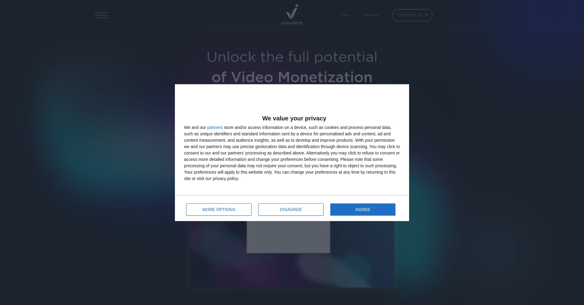 Website screenshot of Vidverto.io