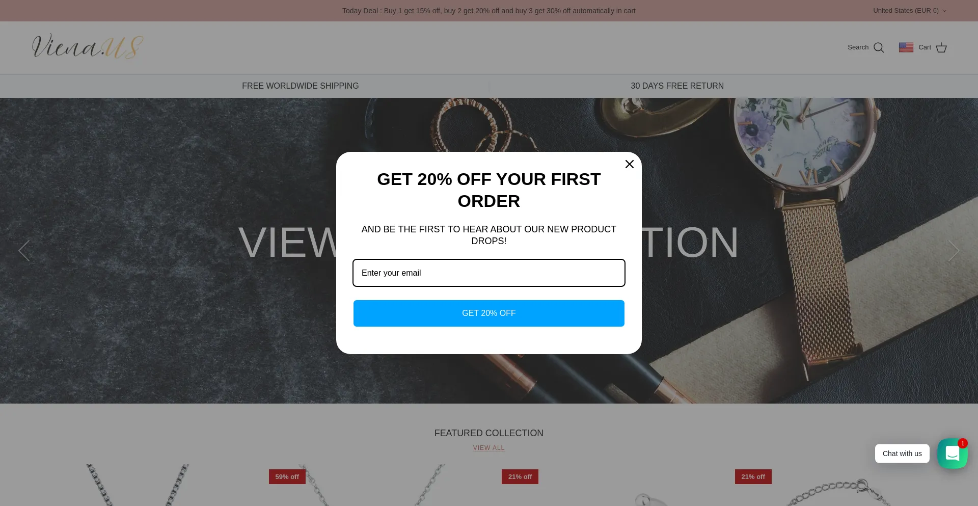 Website screenshot of Viena.us