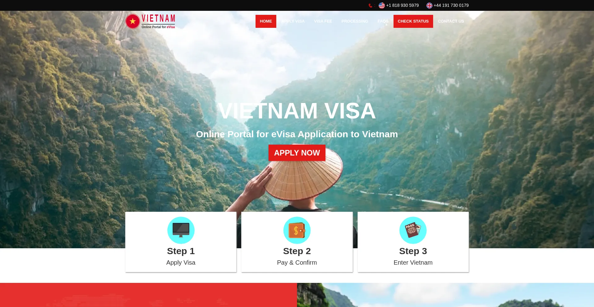 Website screenshot of Vietnam.visaonline.travel