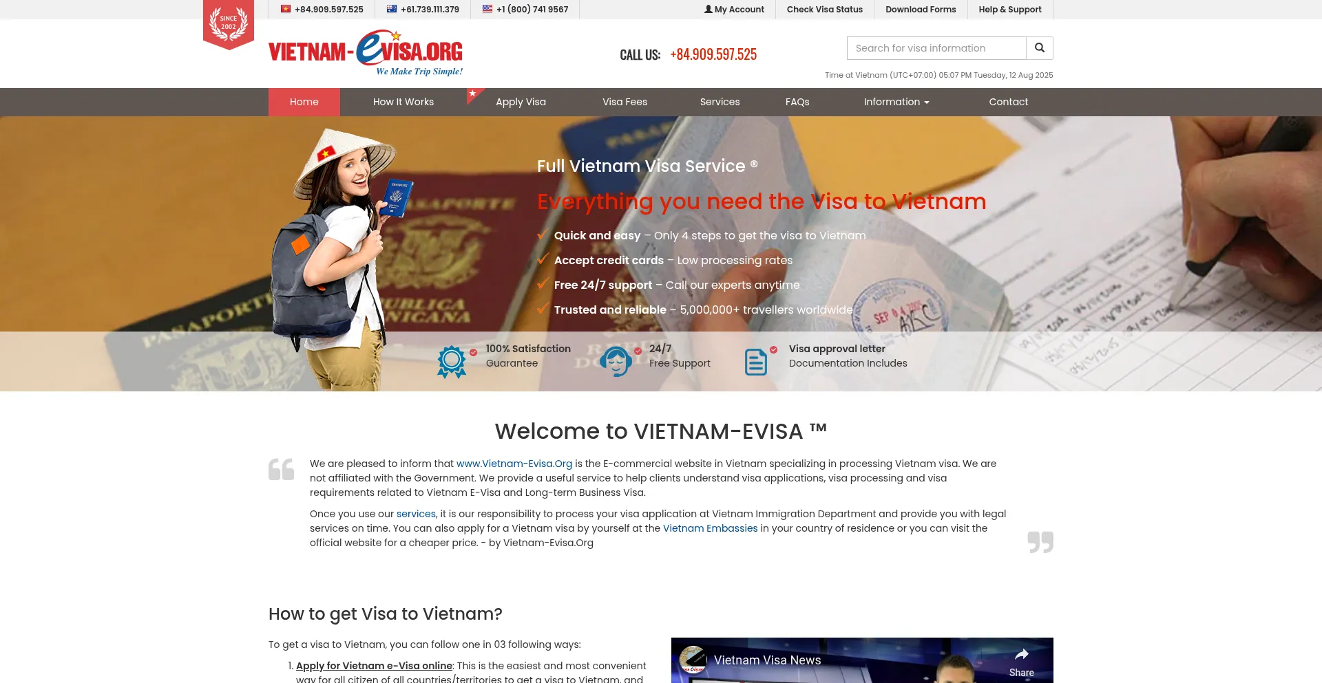 Website screenshot of Vietnam-evisa.org