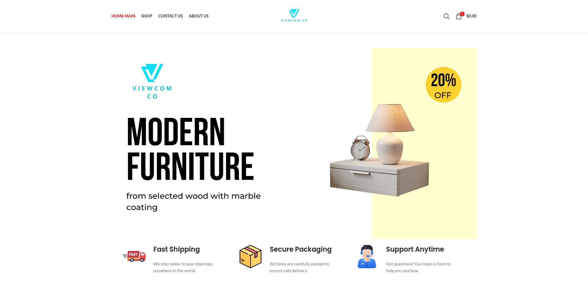 Website screenshot of Viewcomco.com