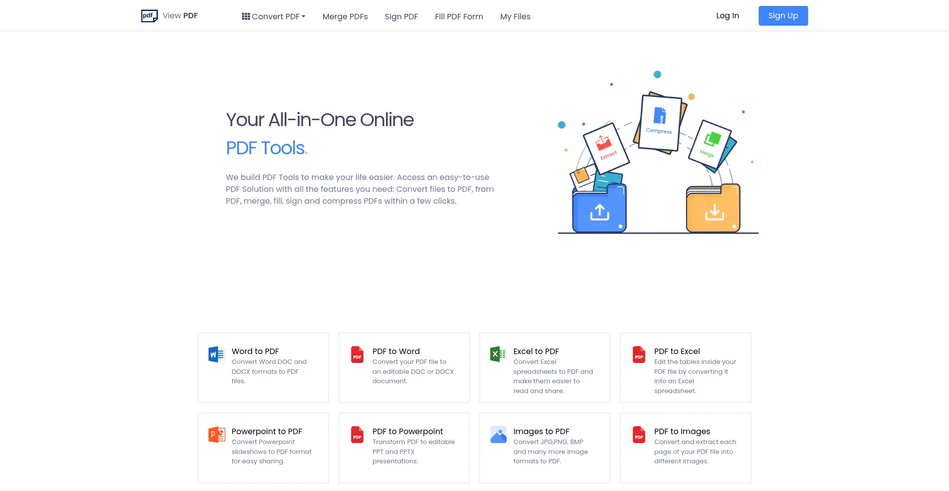 Website screenshot of Viewpdf.com