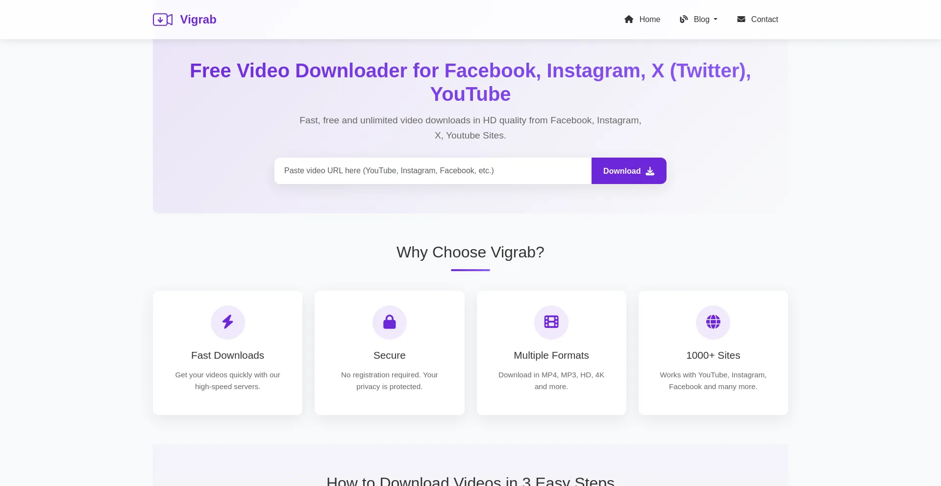 Website screenshot of Vigrab.top