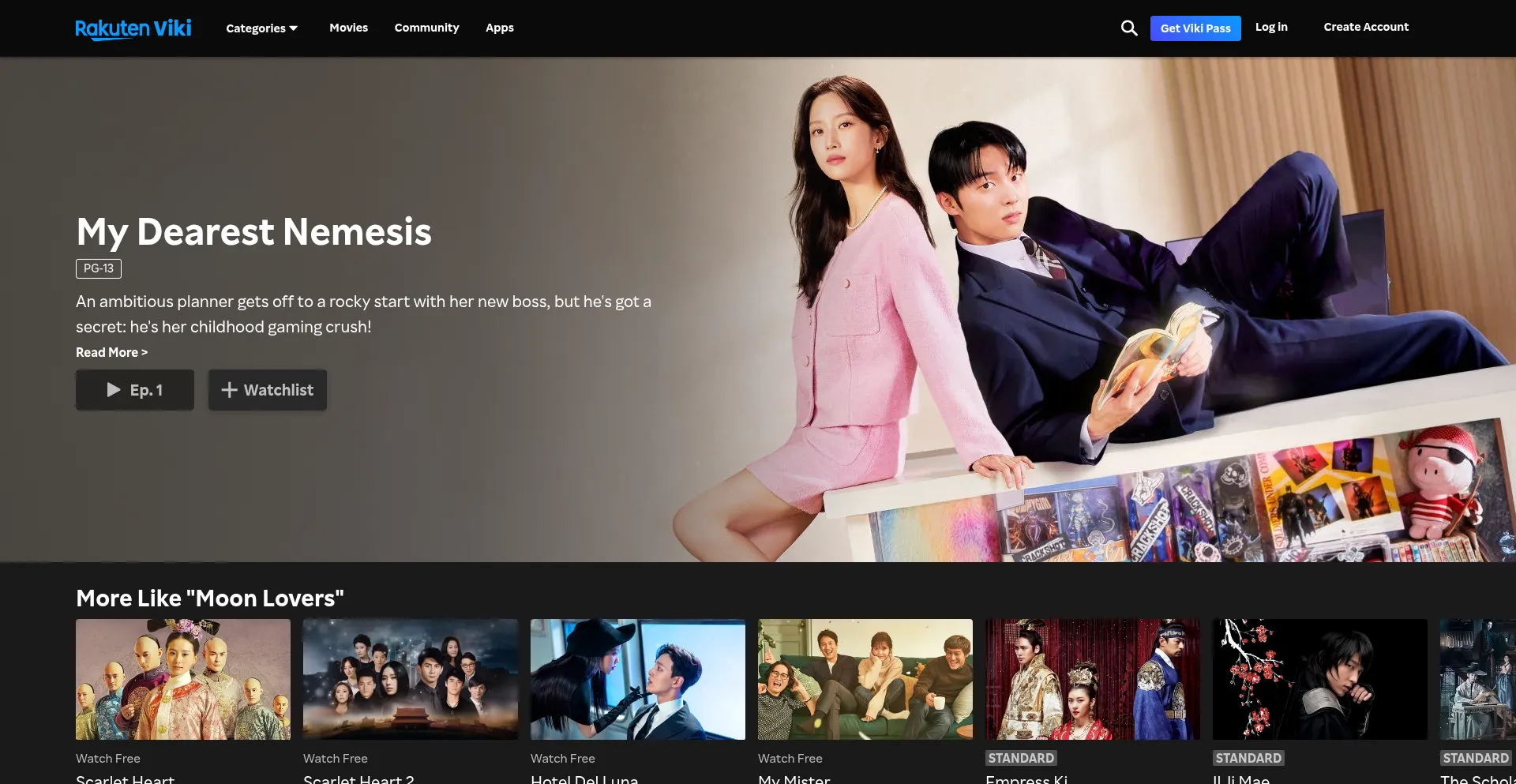 Website screenshot of Viki.com