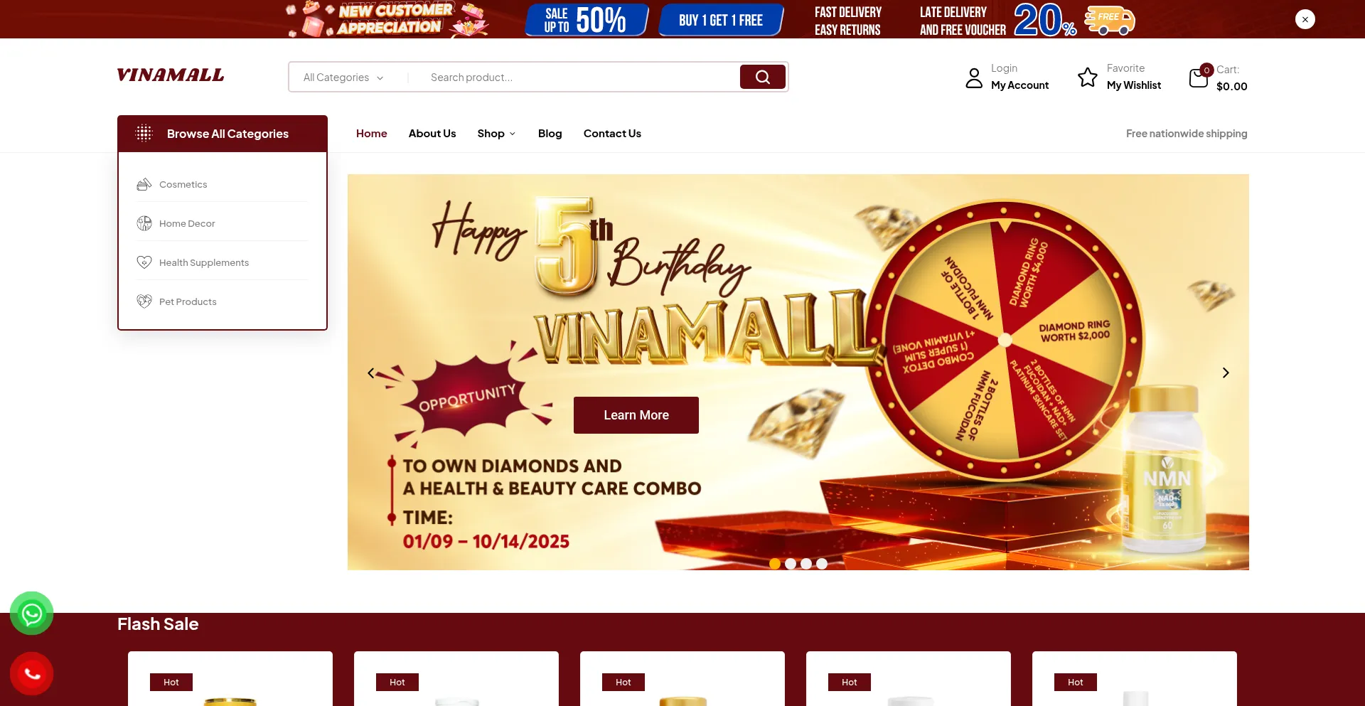 Vinamalls.com Screenshot