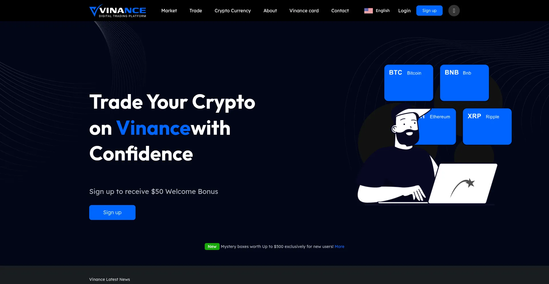 Website screenshot of Vinancelglobal.com