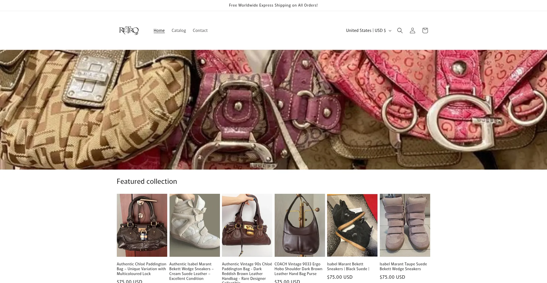 Website screenshot of Vinatagevimi.store