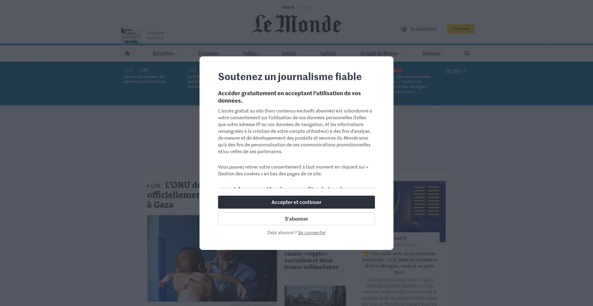 Website screenshot of Vinci-supportulys.com