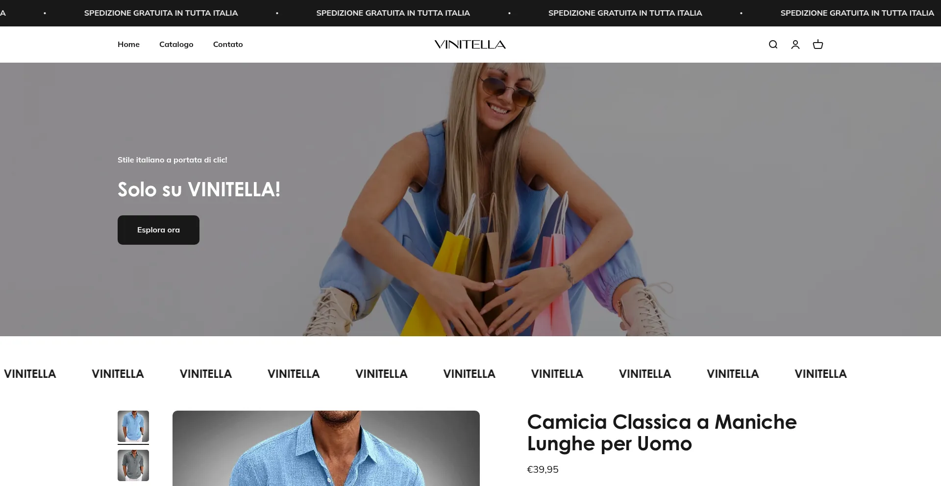 Website screenshot of Vinitella.com