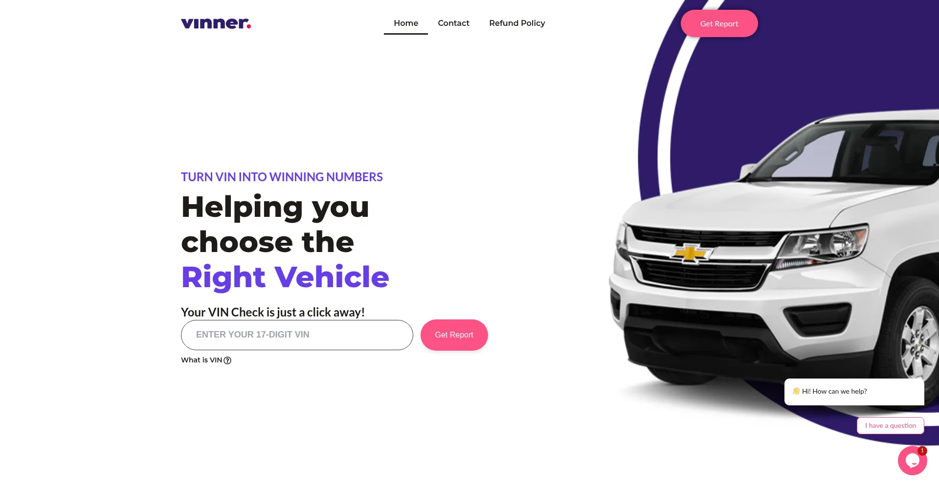 Website screenshot of Vinner.us