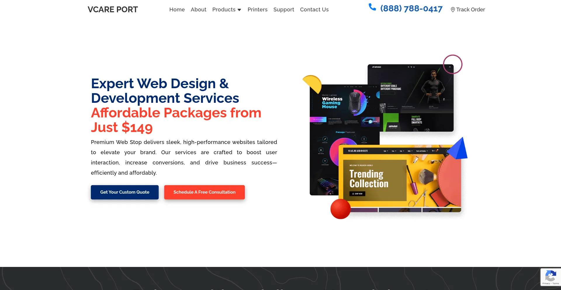 Website screenshot of Vinnitix.com