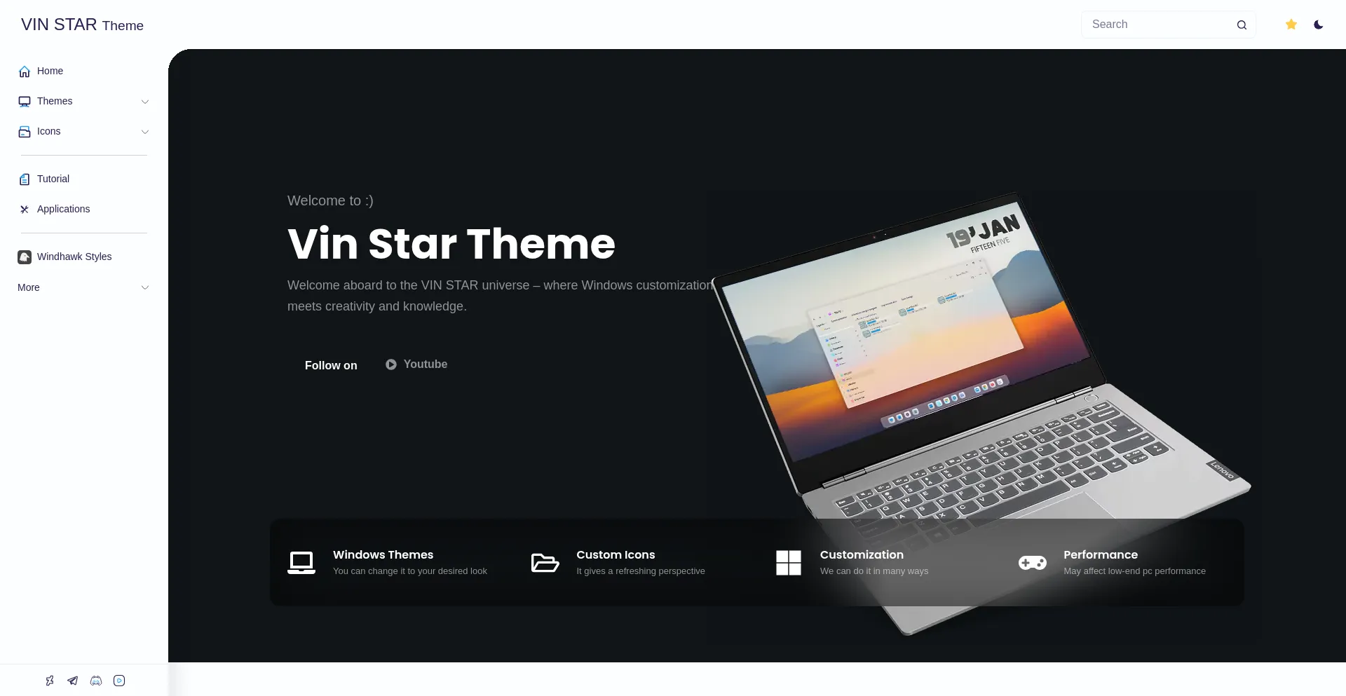 Vinstartheme.com Screenshot