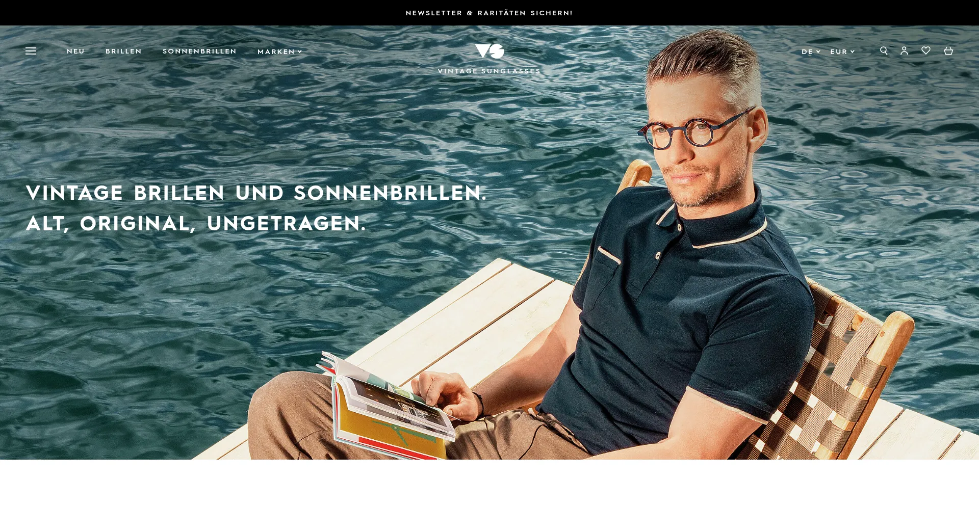 Website screenshot of Vintage-sunglasses.de