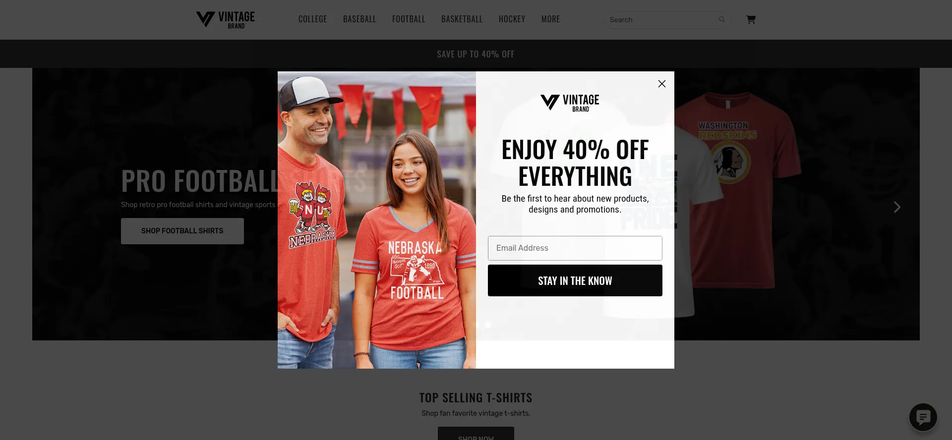 Website screenshot of Vintagebrand.com