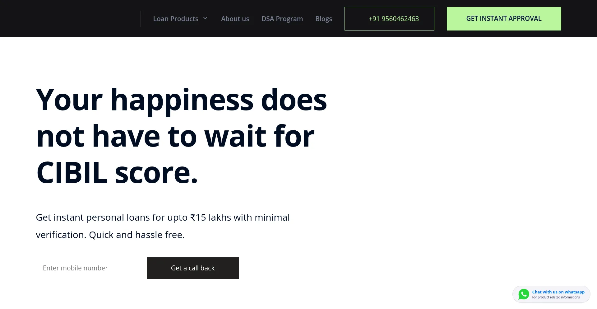Website screenshot of Vintagefinance.in