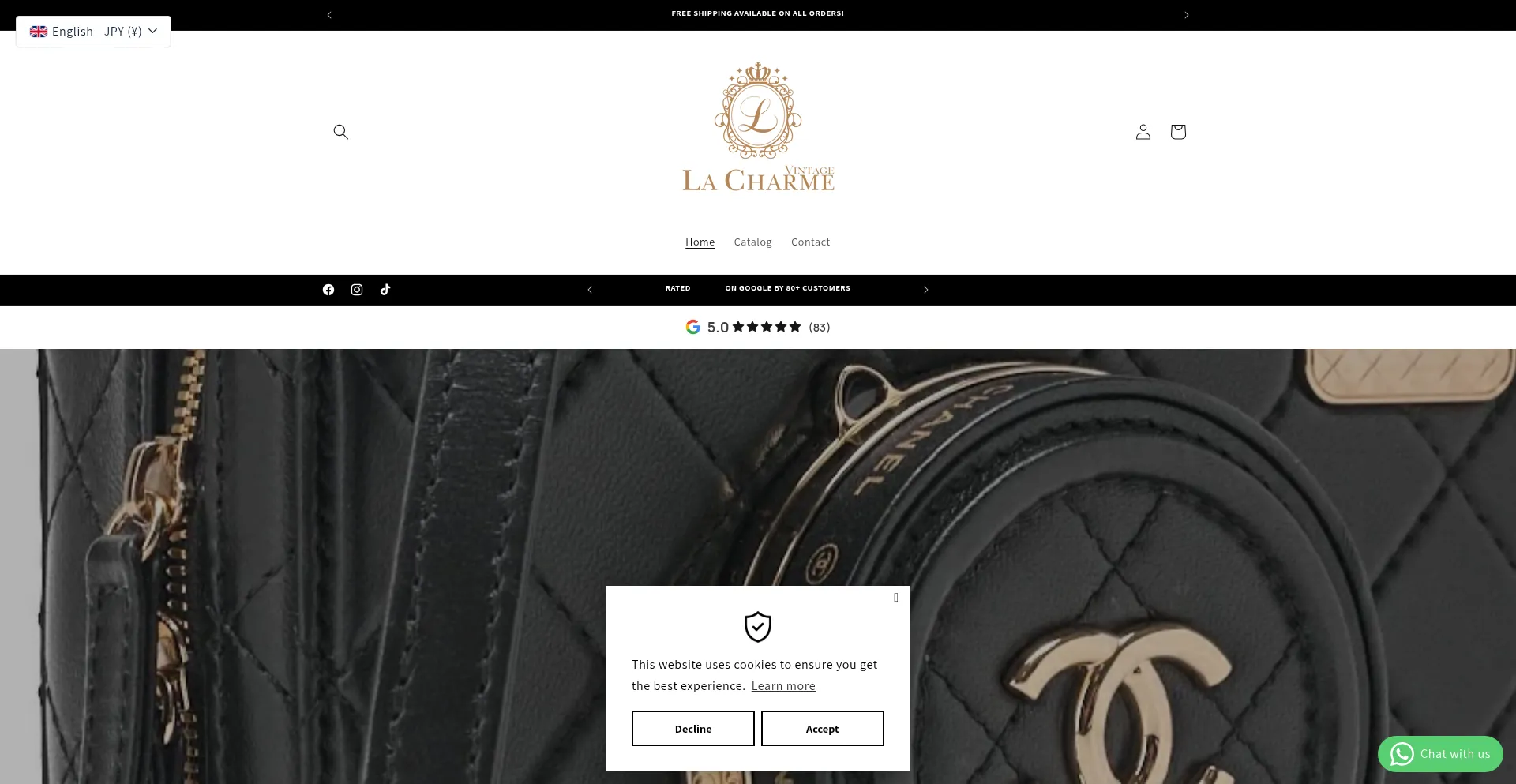 Website screenshot of Vintagelacharme.com