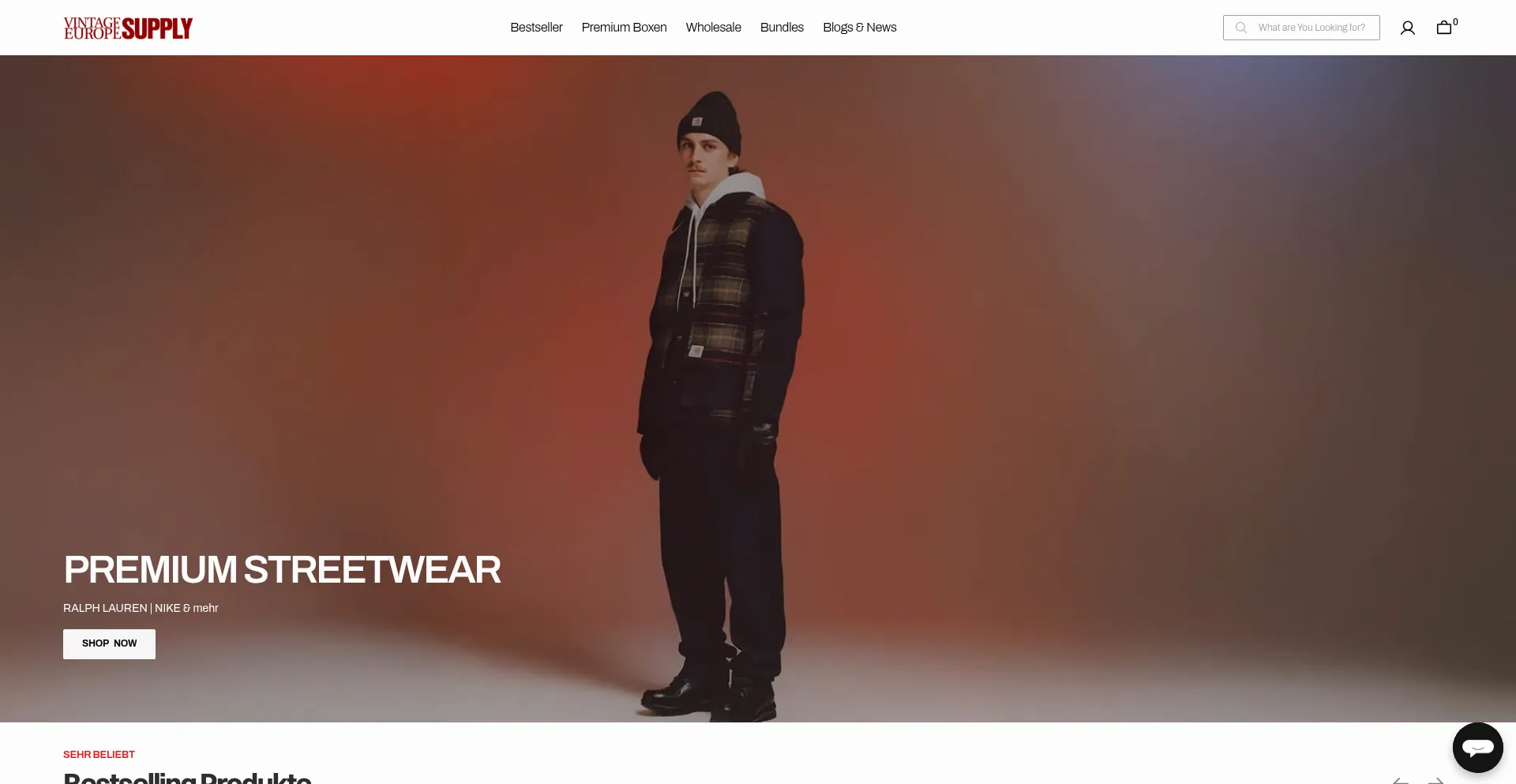Website screenshot of Vintagesupplyeurope.com