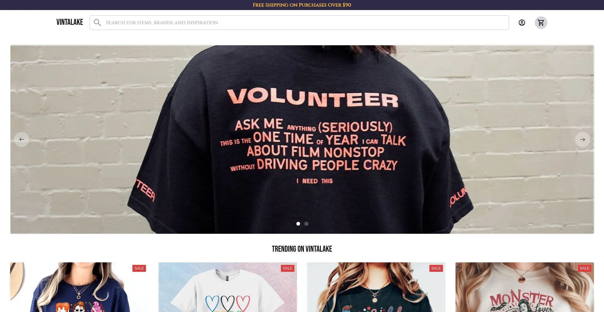Website screenshot of Vintalake.com
