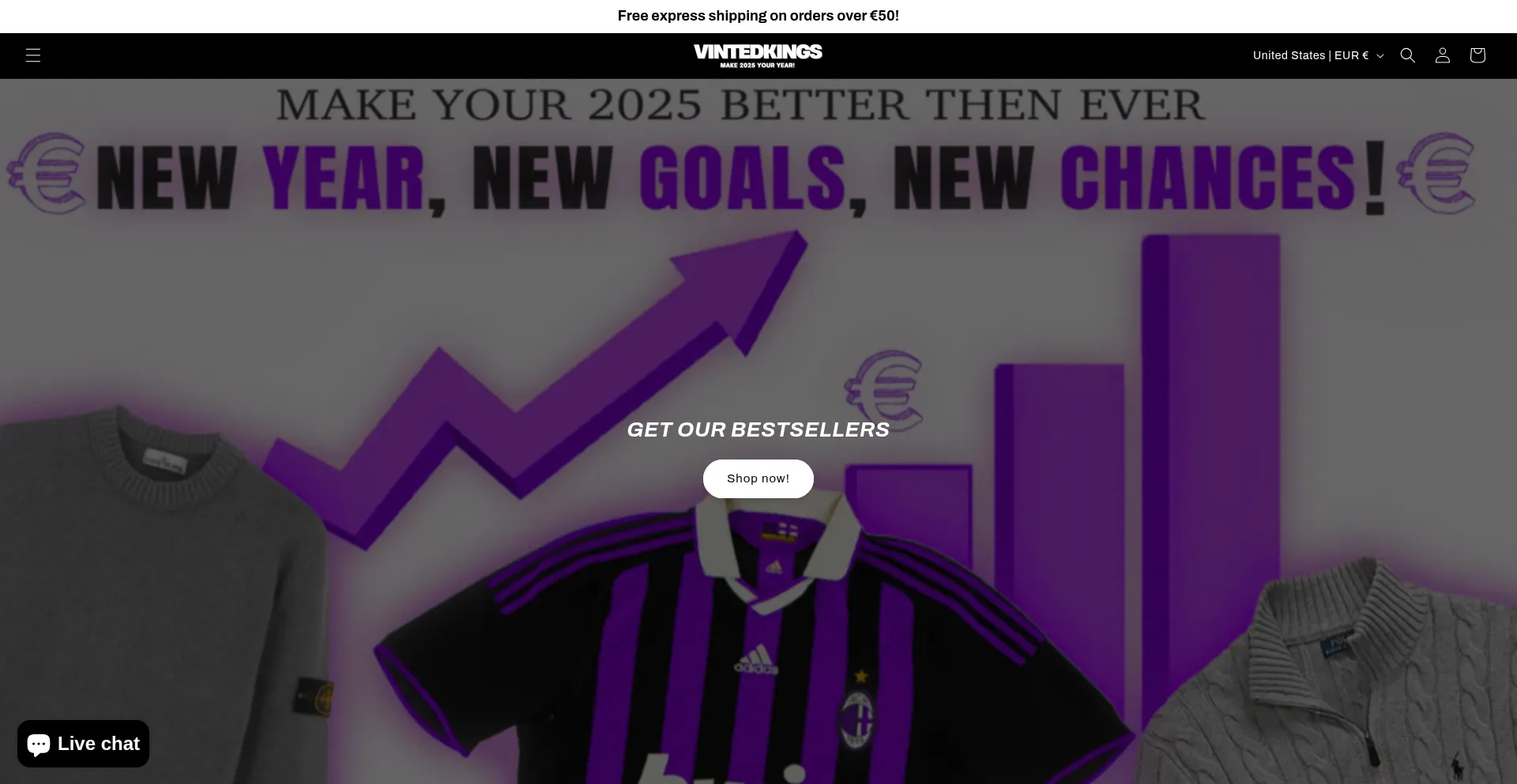 Website screenshot of Vintedkings.com