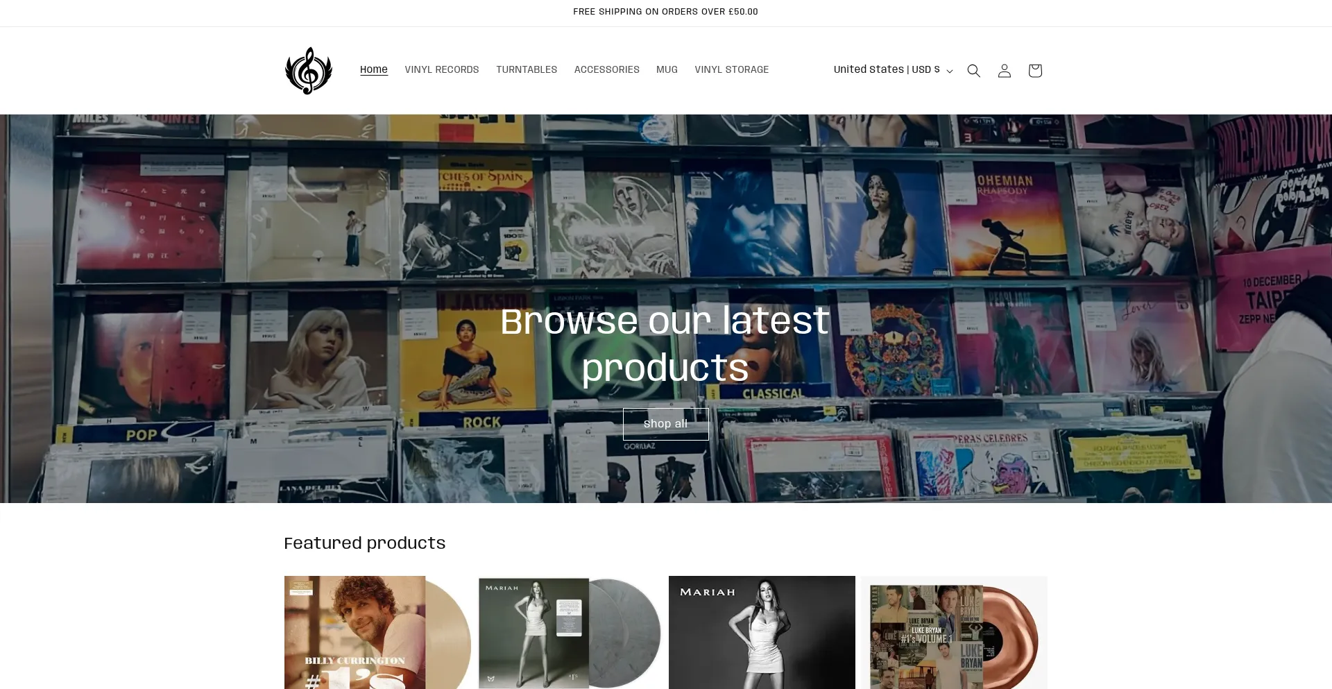 Website screenshot of Vinylsbase.com