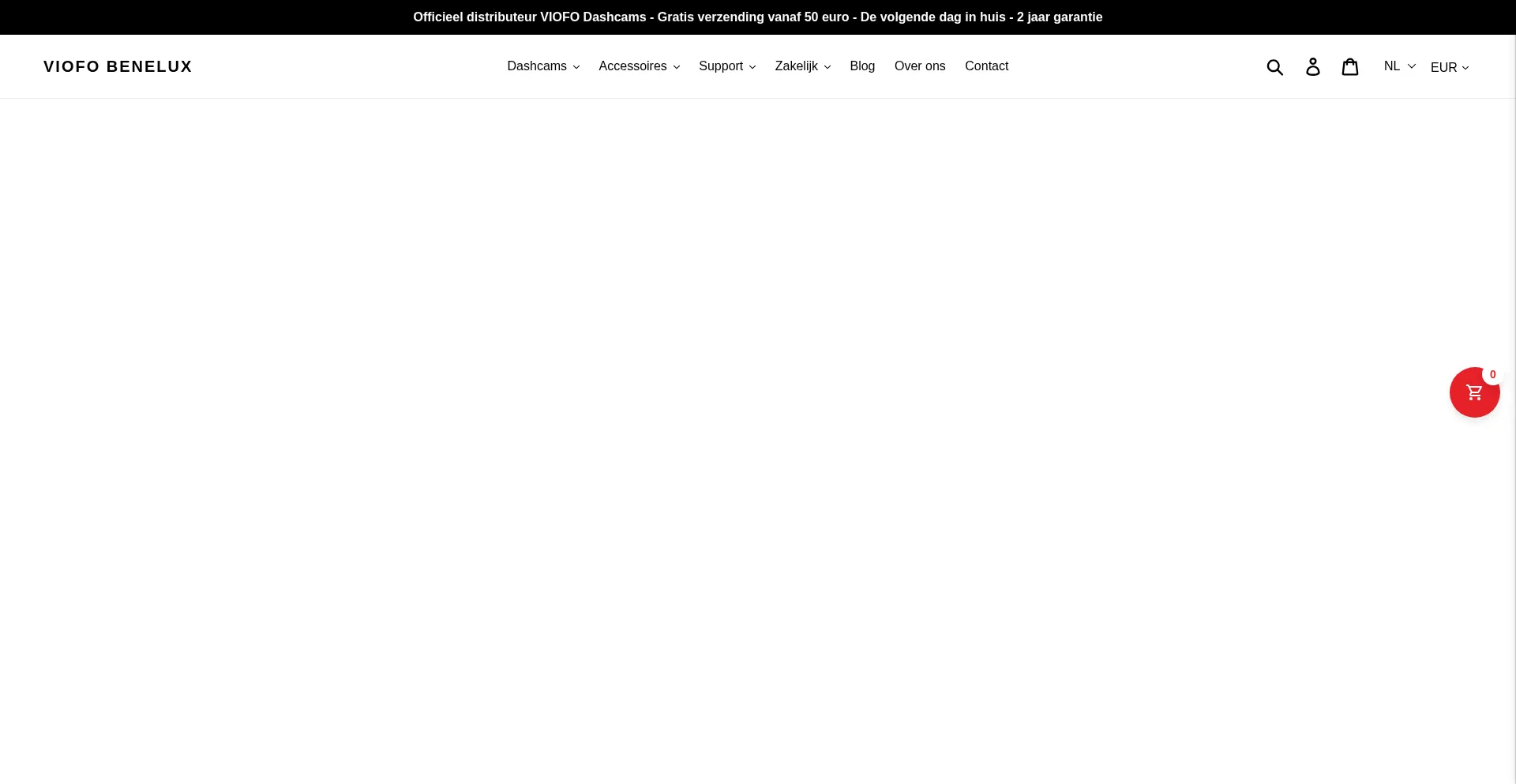 Website screenshot of Viofo.nl