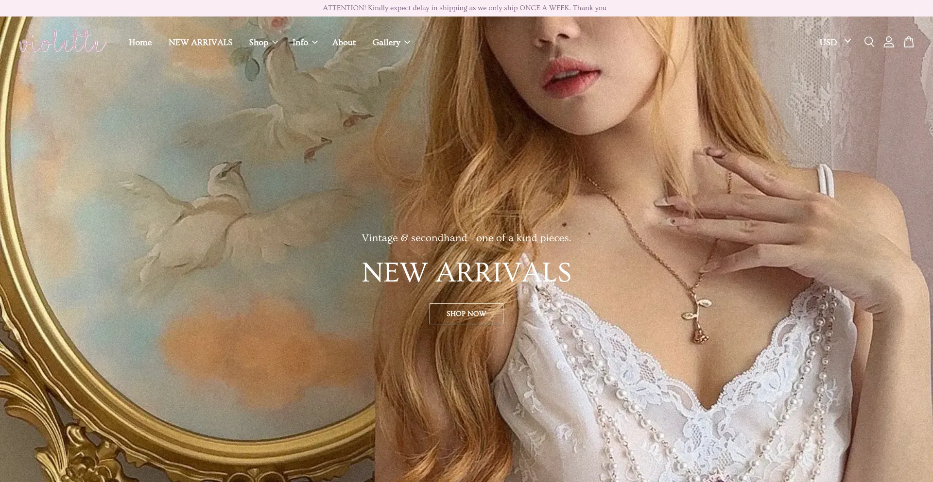 Website screenshot of Violettewears.com